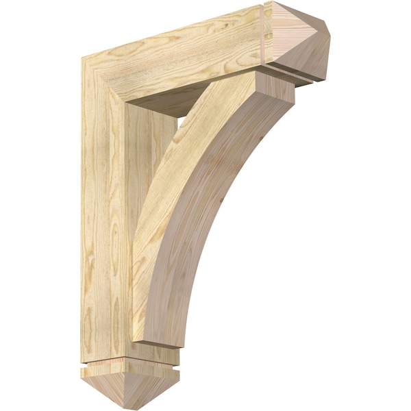Ekena Millwork Thorton Arts and Crafts Rough Sawn Bracket w/ Offset Brace, Douglas Fir, 8"W x 28"D x 36"H BKT0806X28X36THR03RDF - main